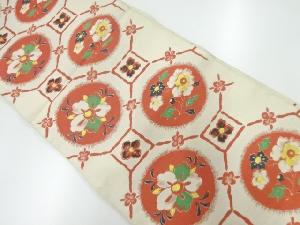 アンティーク　蜀江に花模様織出し袋帯（材料）